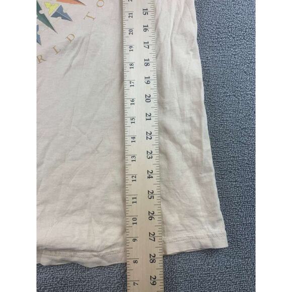 Vinatge Disney Tan Size Large World Tour Mickey Mouse Park Short Sleeve T Shirt - Picture 9 of 12